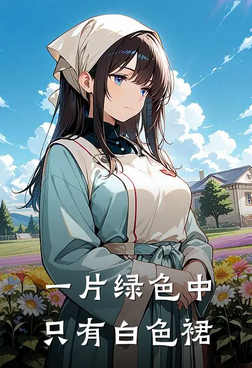 一片绿色中只有白色裙
